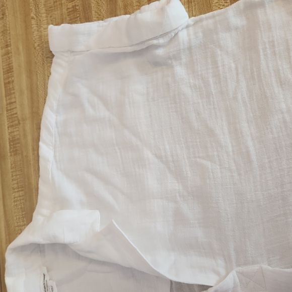 Beachlunchlounge Gauze Melody Collar Top White, size M - Picture 4 of 8